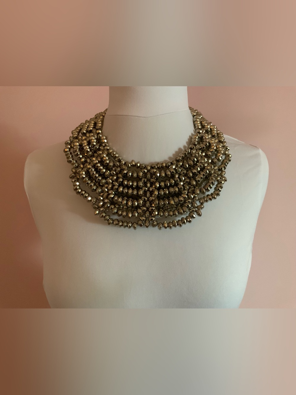 Multi-Strand Beaded Statement Necklace